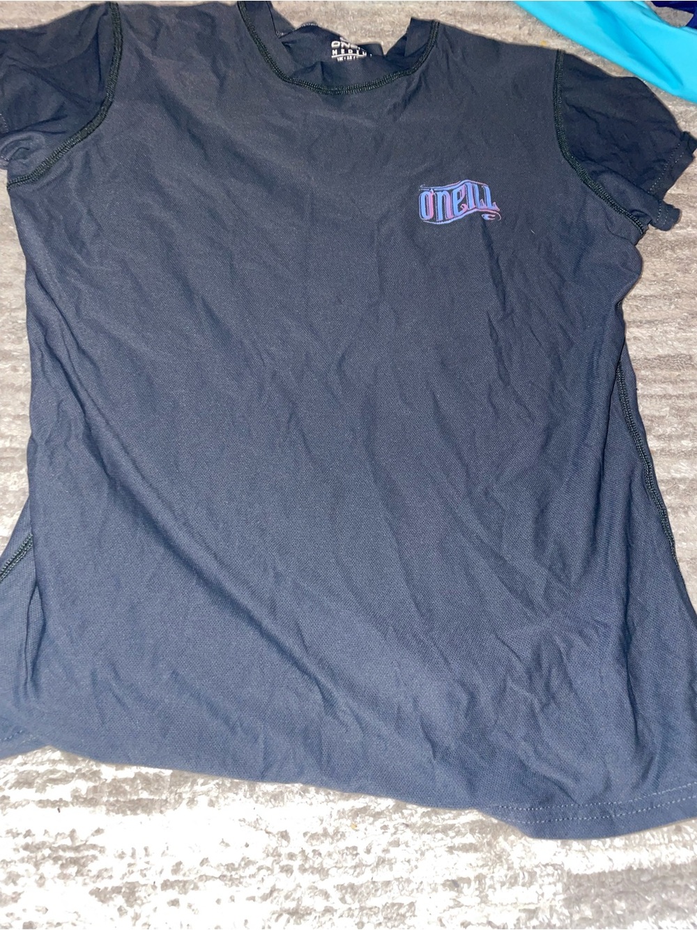 O'Neill Kids Black Swim Coverup with Small Purple Logo